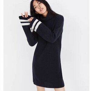 Madewell 100% Wool Turtleneck Sweater-Dress Nautical Stripe small NWT